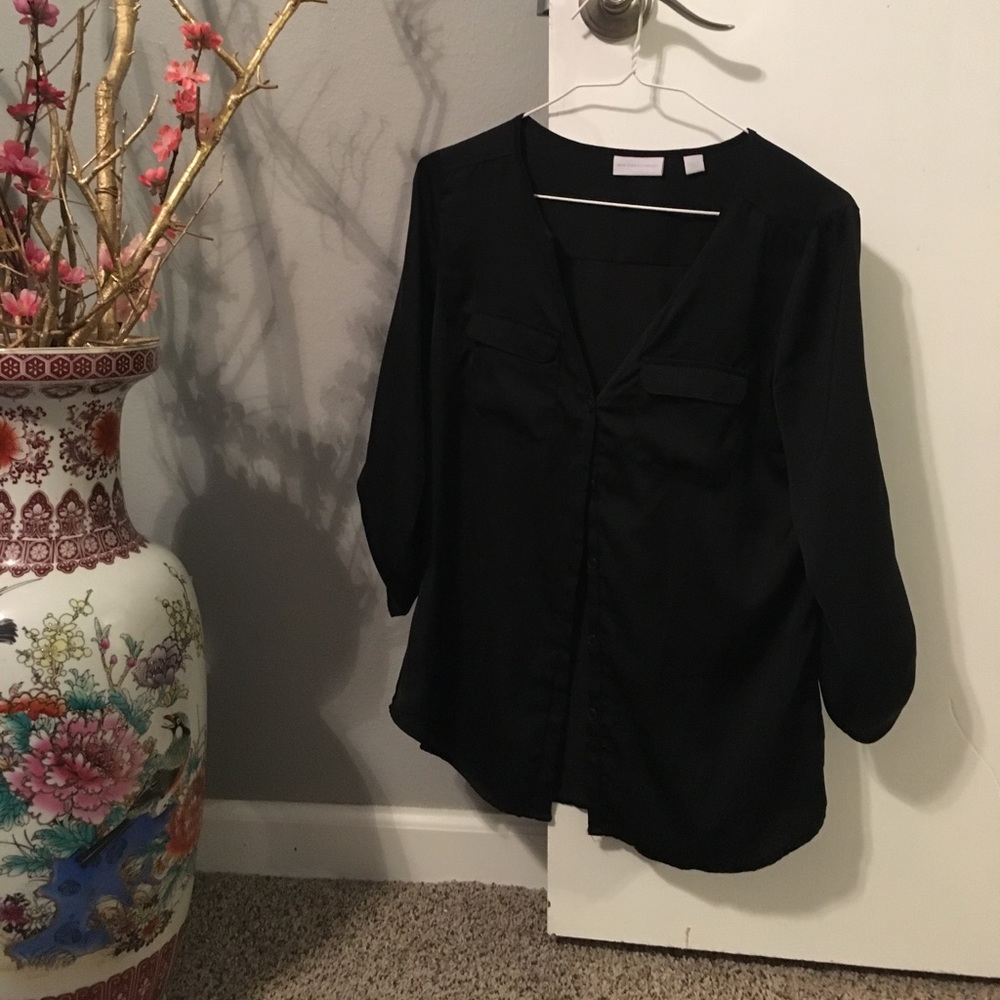 Black silk blouse