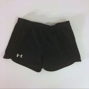 Under Armour Girls Black Heat Gear Shorts - Large