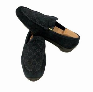 Gucci Mens Navy Blue Suede Loafers Shoes 269985