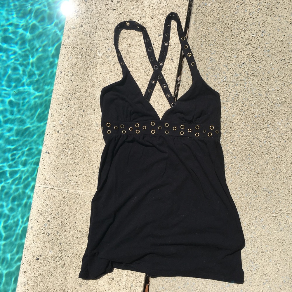 Super cute black Ella Moss tank w/grommet detail