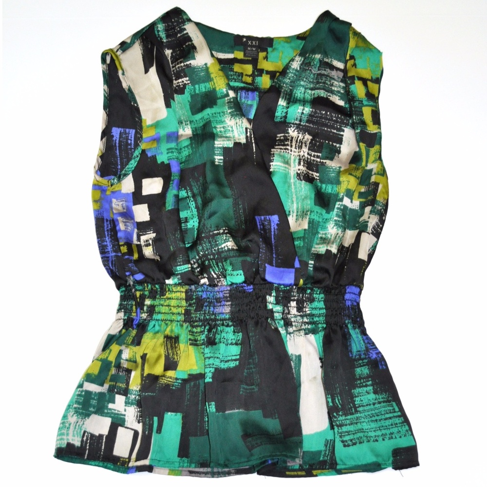 V-Neck Peplum Blouse Top