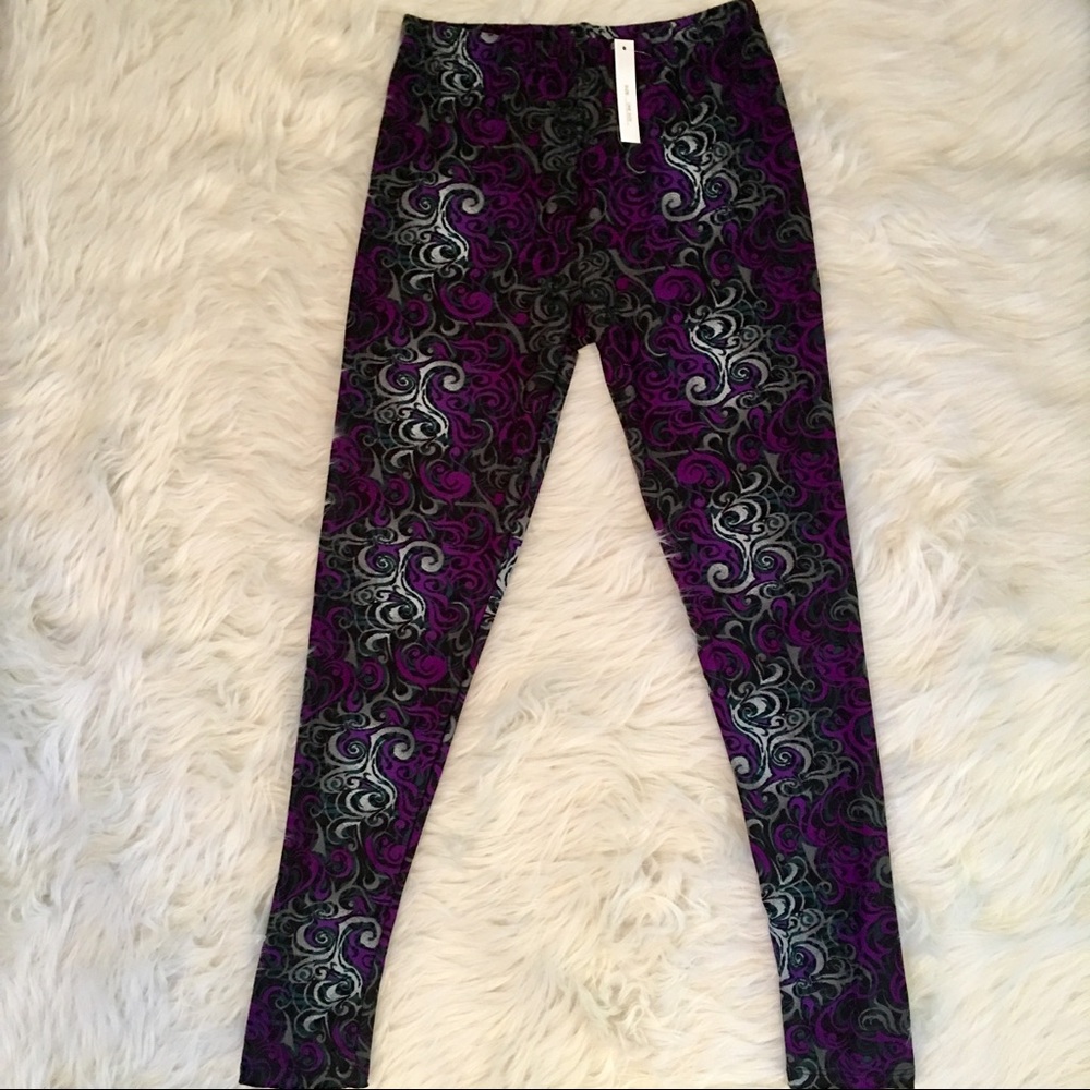 🌟HP🌟 Purple-Black-Gray- Swirl - Leggings - Picture 3 of 5