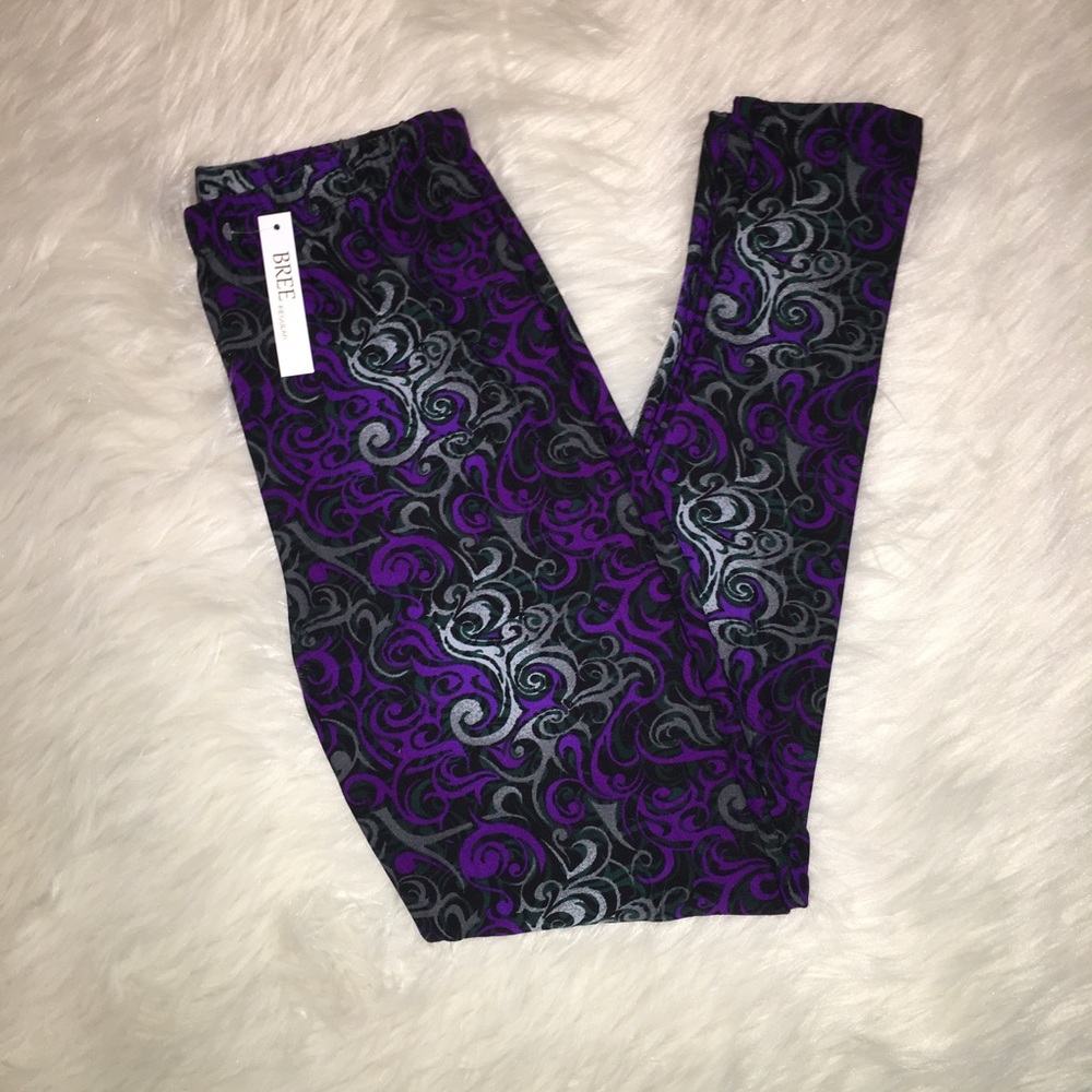 🌟HP🌟 Purple-Black-Gray- Swirl - Leggings - Picture 4 of 5