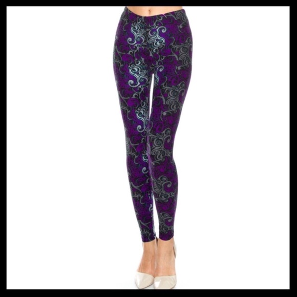 🌟HP🌟 Purple-Black-Gray- Swirl - Leggings - Picture 2 of 5