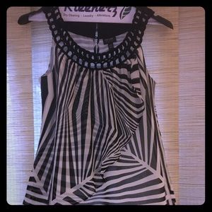 Nicole Miller Black and White Blouse