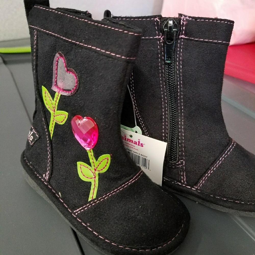 Toddler girl size 3 black boots