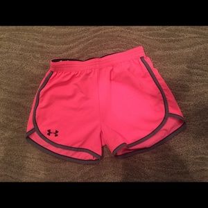 Pink Under Armour athletic shorts
