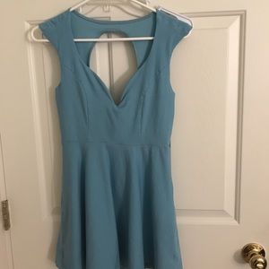 fit and flare low neck dress