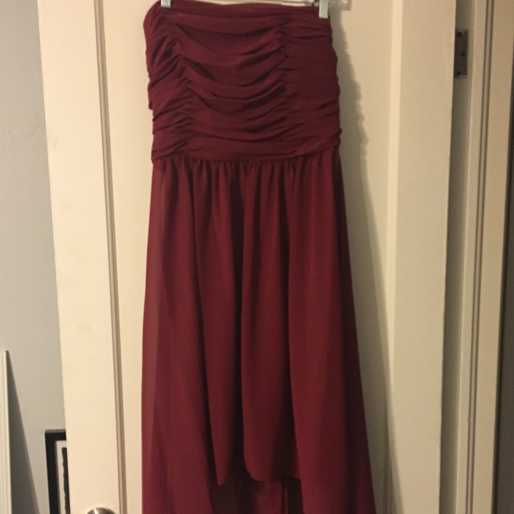 High Low Wine/Burgundy Dress