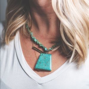 Bohemian Turquoise Stone Necklace.