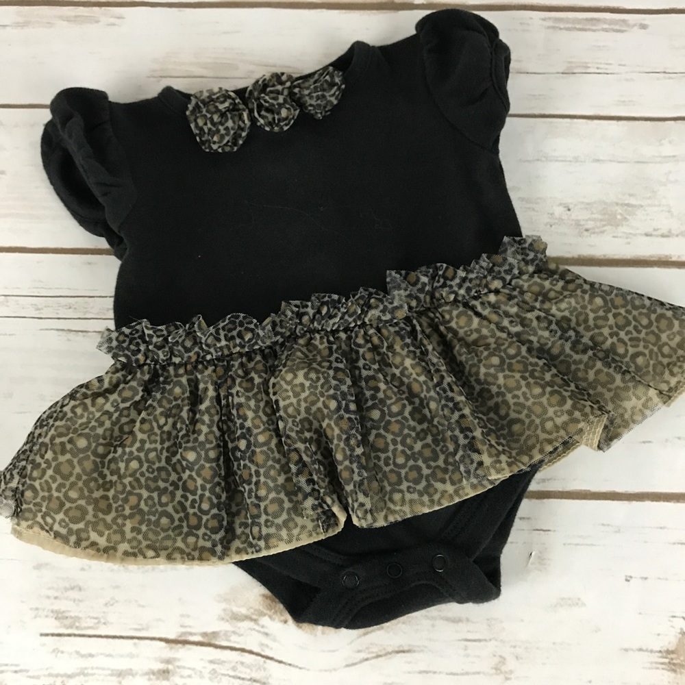 Tutu Black and Leopard Dress size 3-6 Months