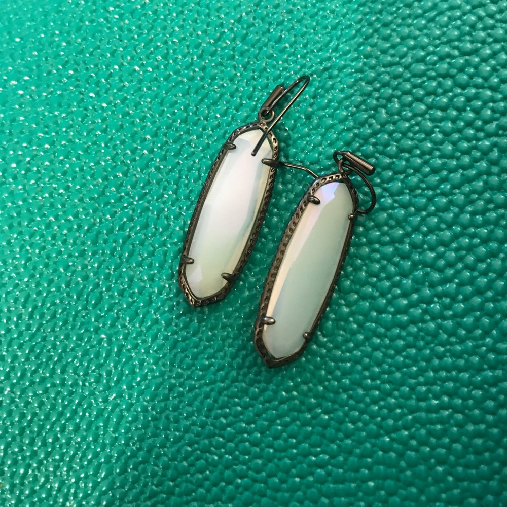 Custom opalite and gunmetal Kendra Scott earrings