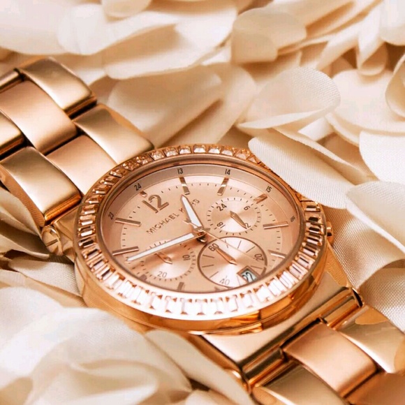 Michael Kors rose gold Crystal Chronograph watch
