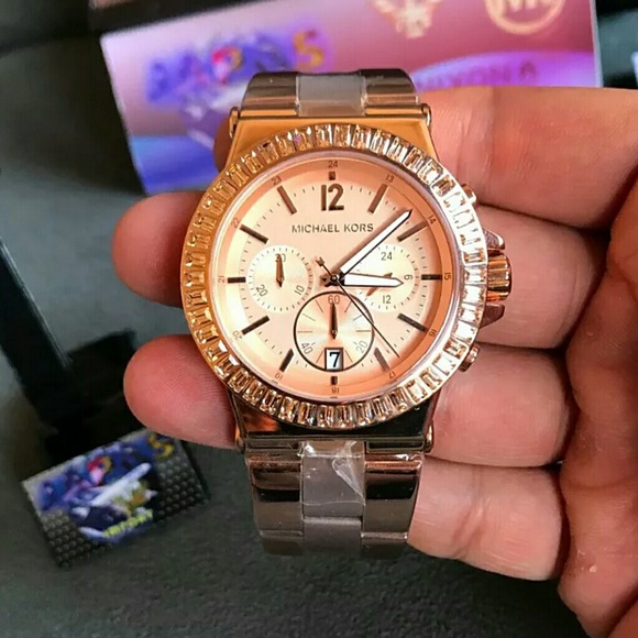 Michael Kors rose gold Crystal Chronograph watch main image 8