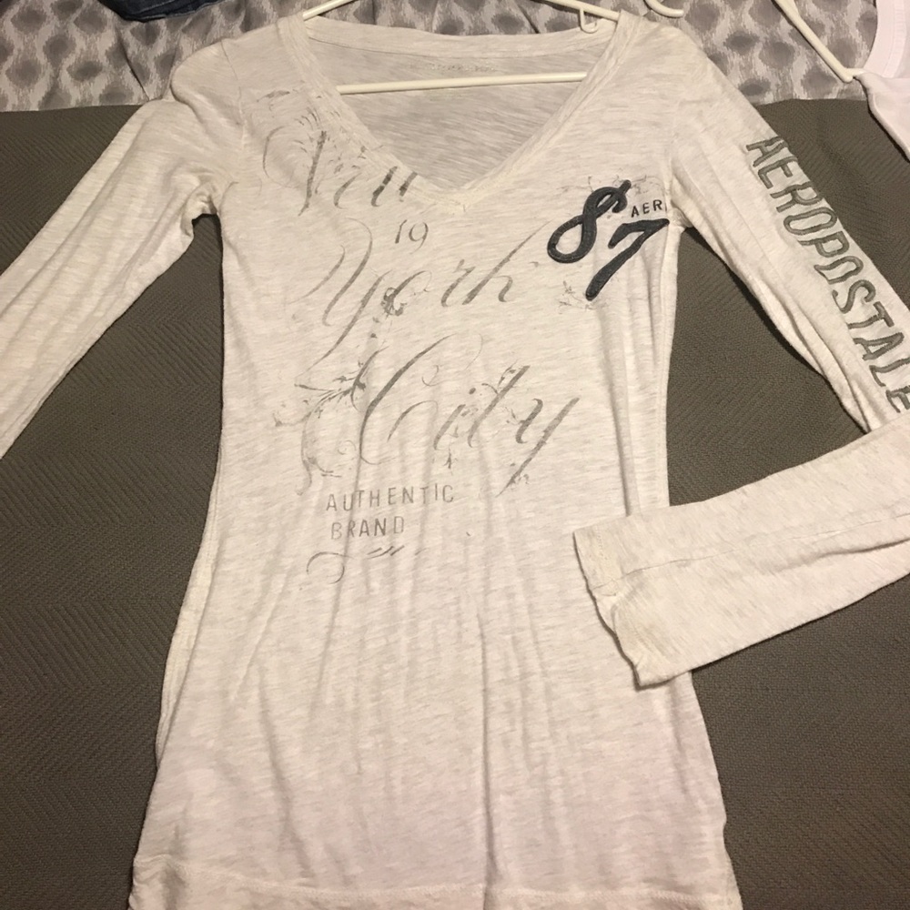 Aeropostale long sleeve white shirt