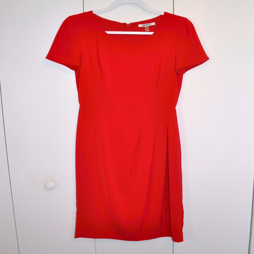 DKNY Capped Sleeve Fitted Dress