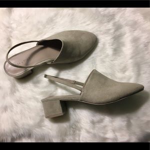 Oak + Fort sling back flats in mushroom grey