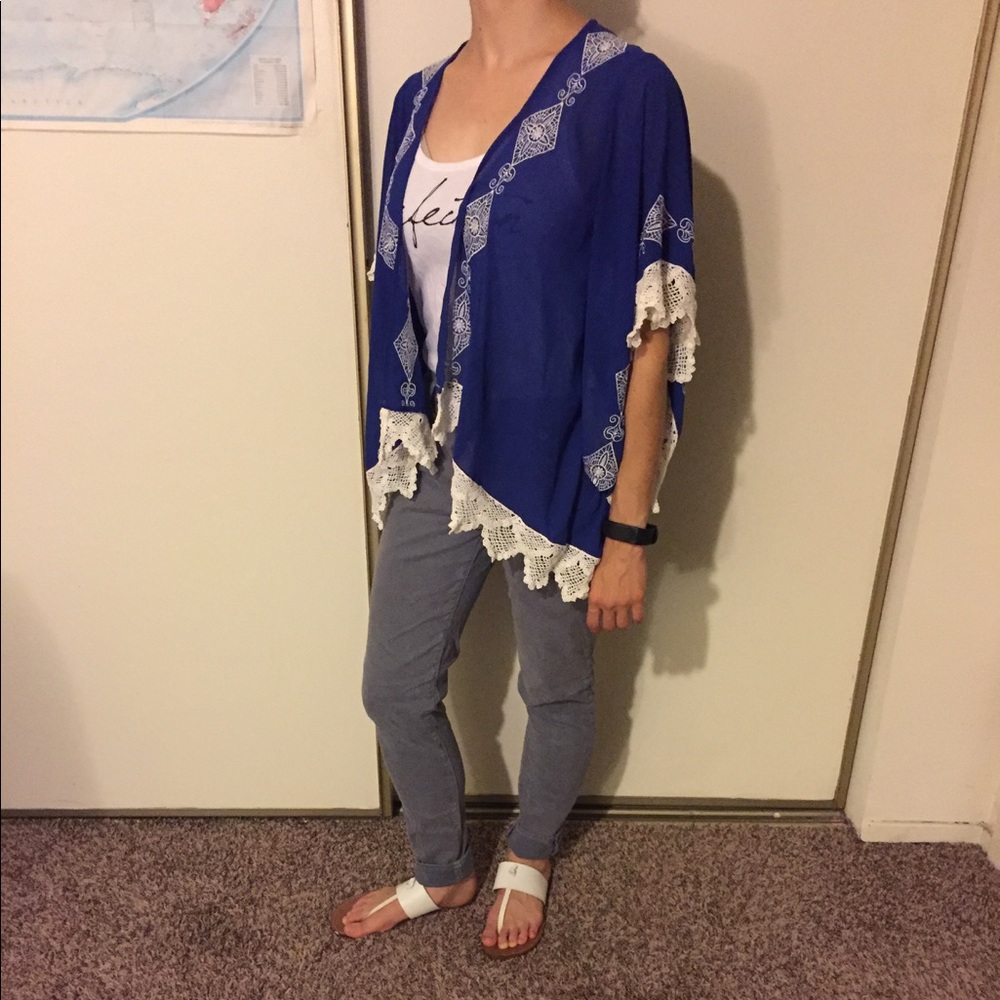 Pins And Needles Embroidered Kimono Jacket