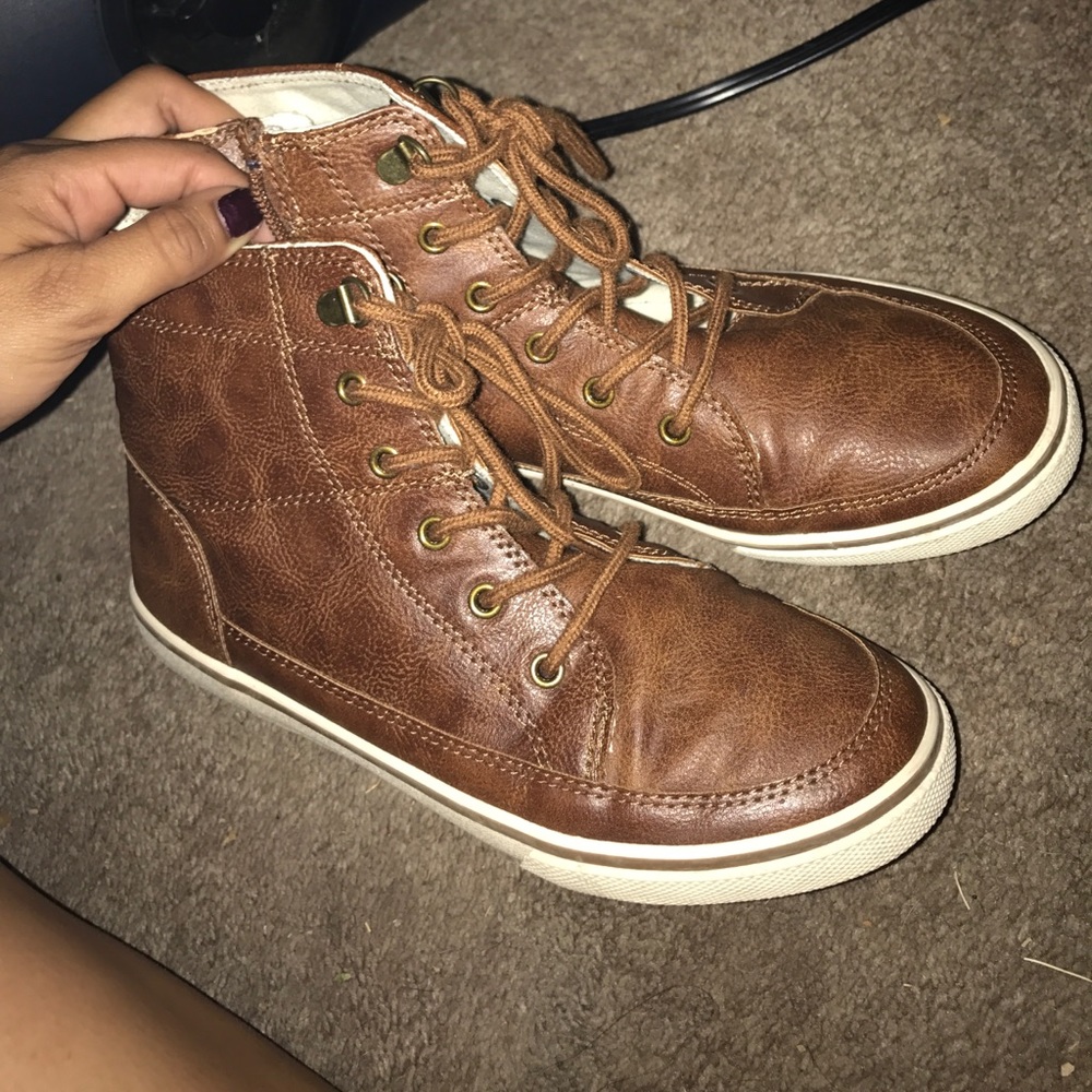 Leather hightops