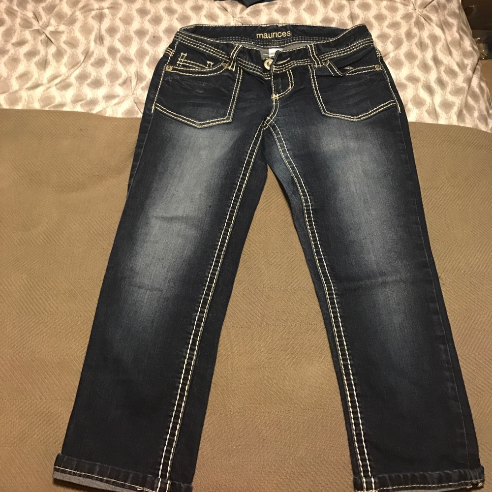 maurices dark jean capris