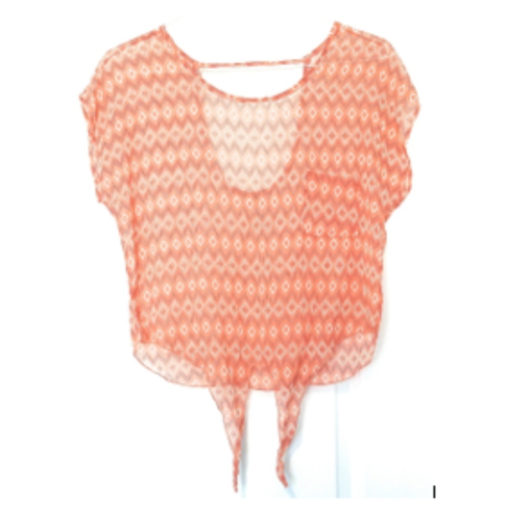 Chiffon Eclectic Bohemian Tie Knot Short Sleeve