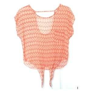 Chiffon Eclectic Bohemian Tie Knot Short Sleeve