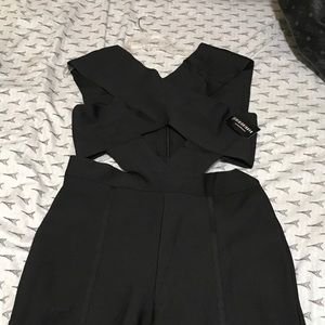 Fashion nova jumpsuit. Fit to kill bandage. black