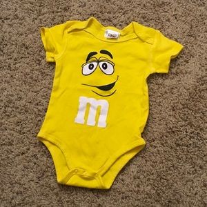 m&m baby onesie