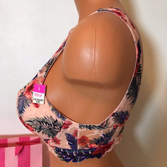 NEW S PINK VS LACE HIG NECK BRALETTE - Picture 2 of 6