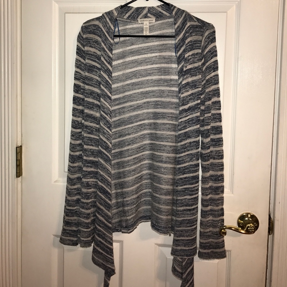 Tilly's striped ruffled cardigan