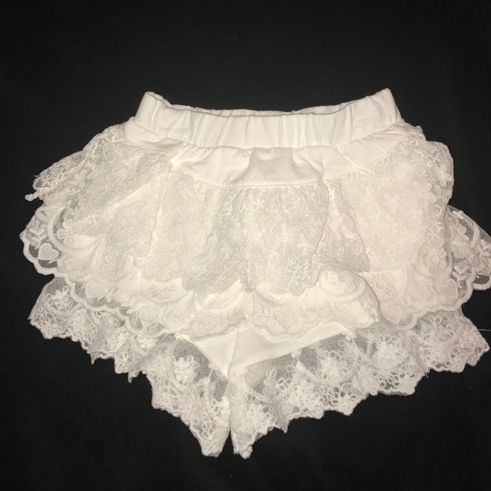 White Tiered Ruffle Skort