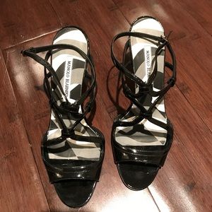 Manolo blahnik black strappy sandals