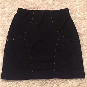 Gold stud detailed skirt