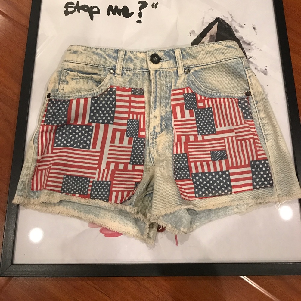 Forever 21 American flag denim shorts 24