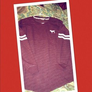 Pink Burgandy Crew Sweater