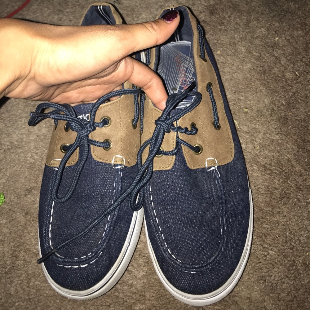 Denim boat shoes