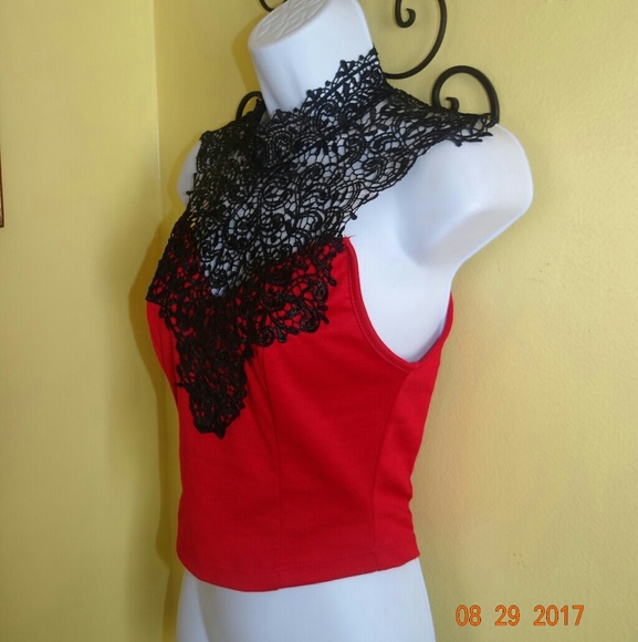 Charlotte Russe Black Crochet Crop Top - Picture 3 of 5