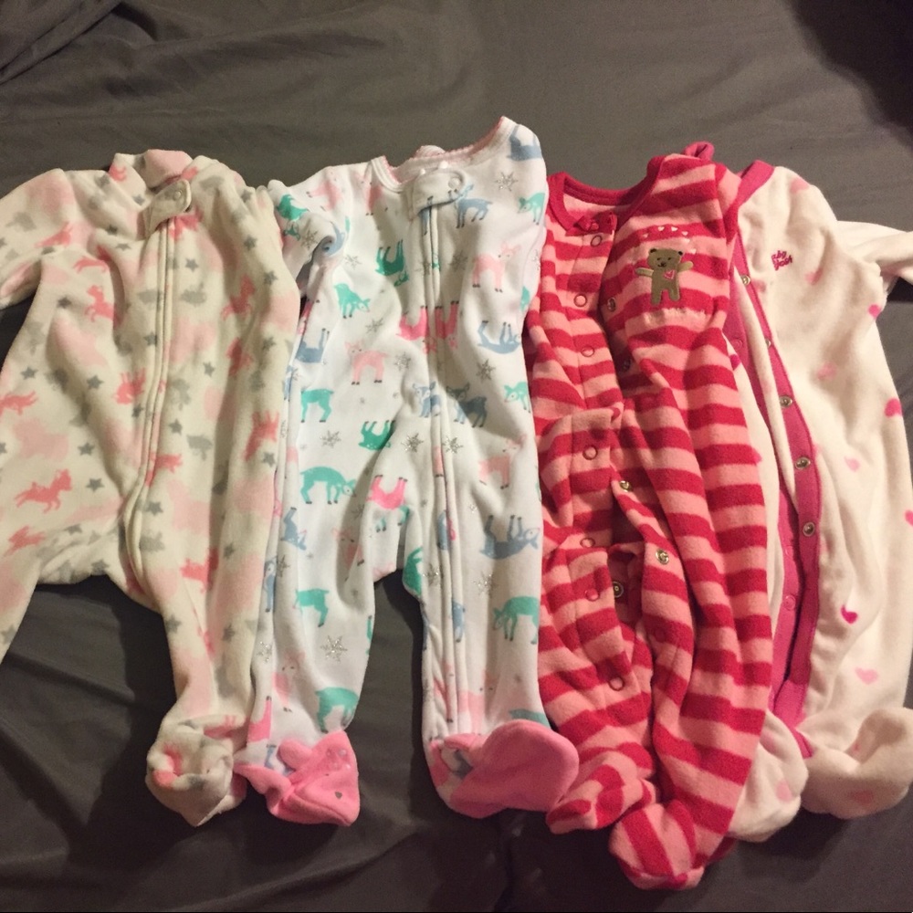 Baby fleece pajamas 3m bundle
