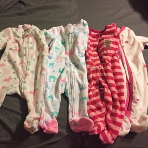 Baby fleece pajamas 3m bundle