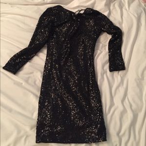 H&M Black sequin bodycon dress