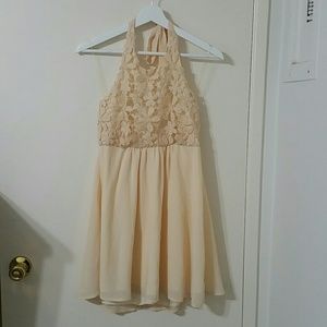 Monteau Los Angeles crochet lace halter dress