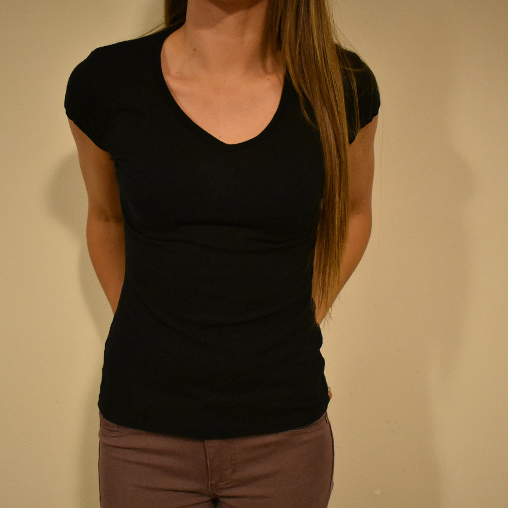 Black V-neck
