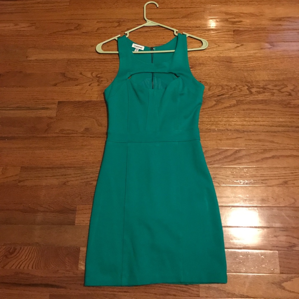 BEBE GREEN MINI DRESS