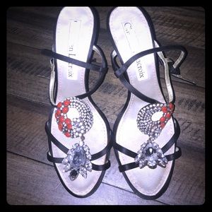 Christian Lacroix jeweled high heel sandals