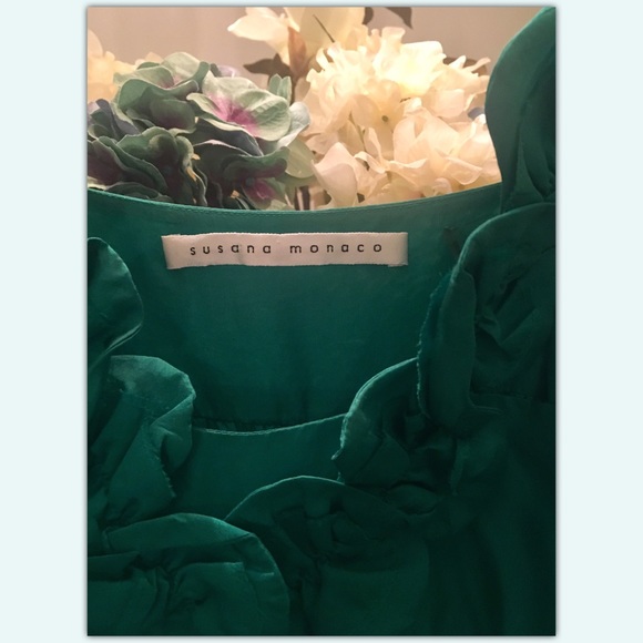 Susana Monaco Green Silk Dress - Picture 5 of 7