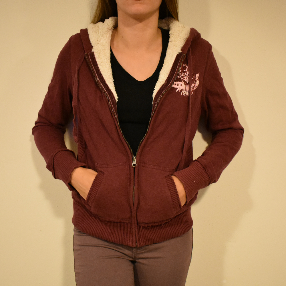 Faux Fur Lined Zip-up Jacket