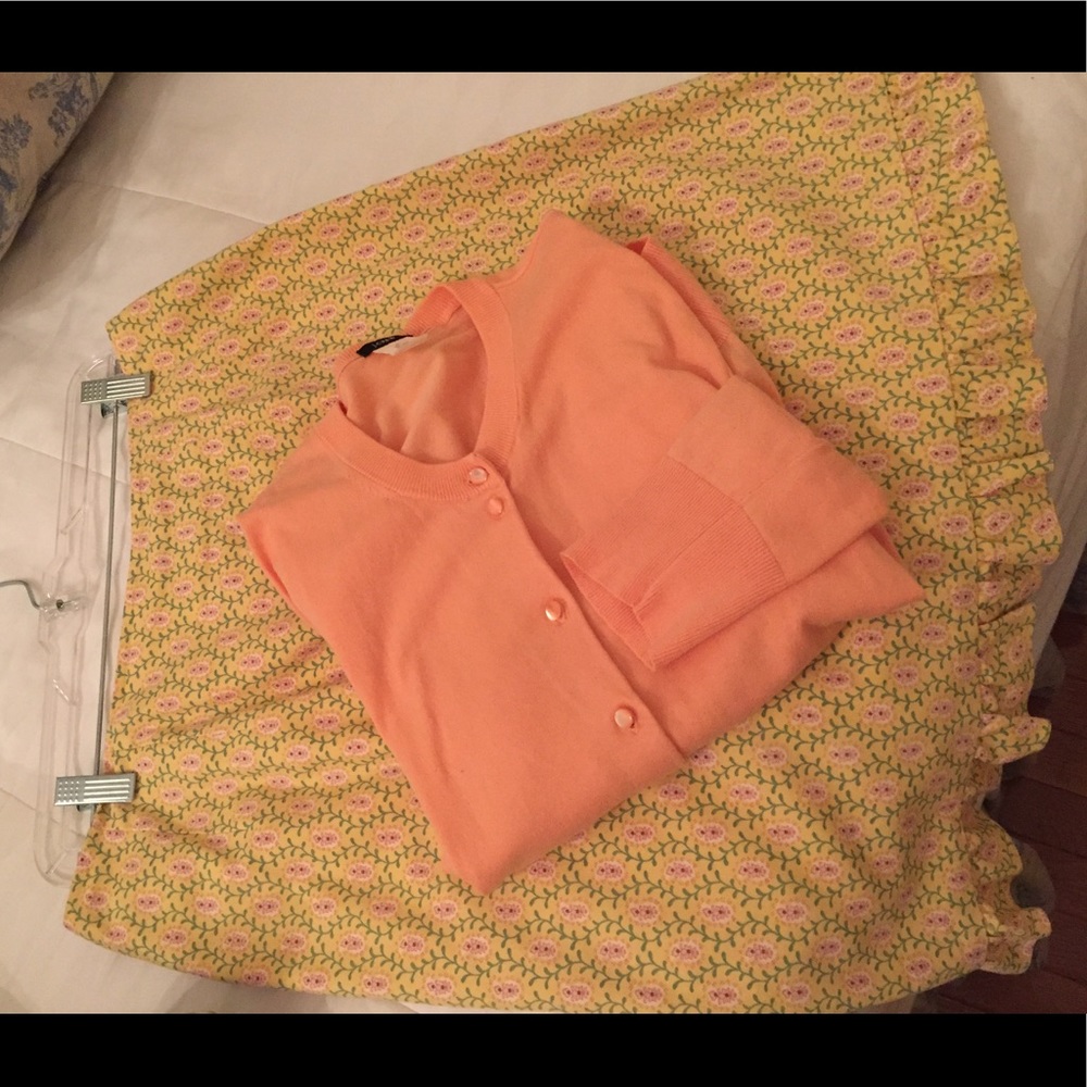 Stephen Stolman floral skirt and jcrew cardigan