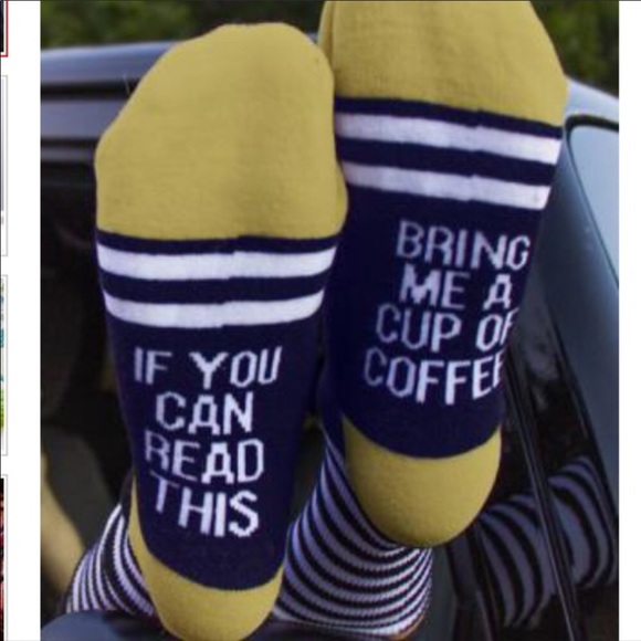 If you can read this bring me a cup of ☕️ socks - Picture 2 of 5