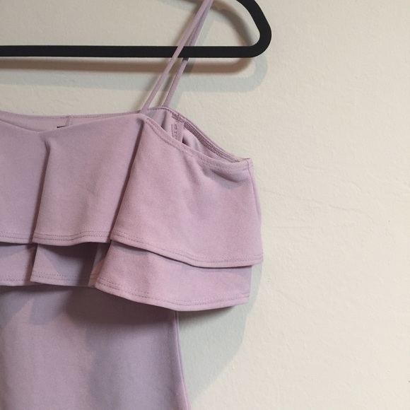🆑 Lavender Thin Strap Ruffle Bodycon Dress - Picture 4 of 4
