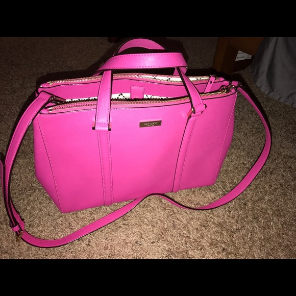 Bright pink Kate Spade purse and wallet